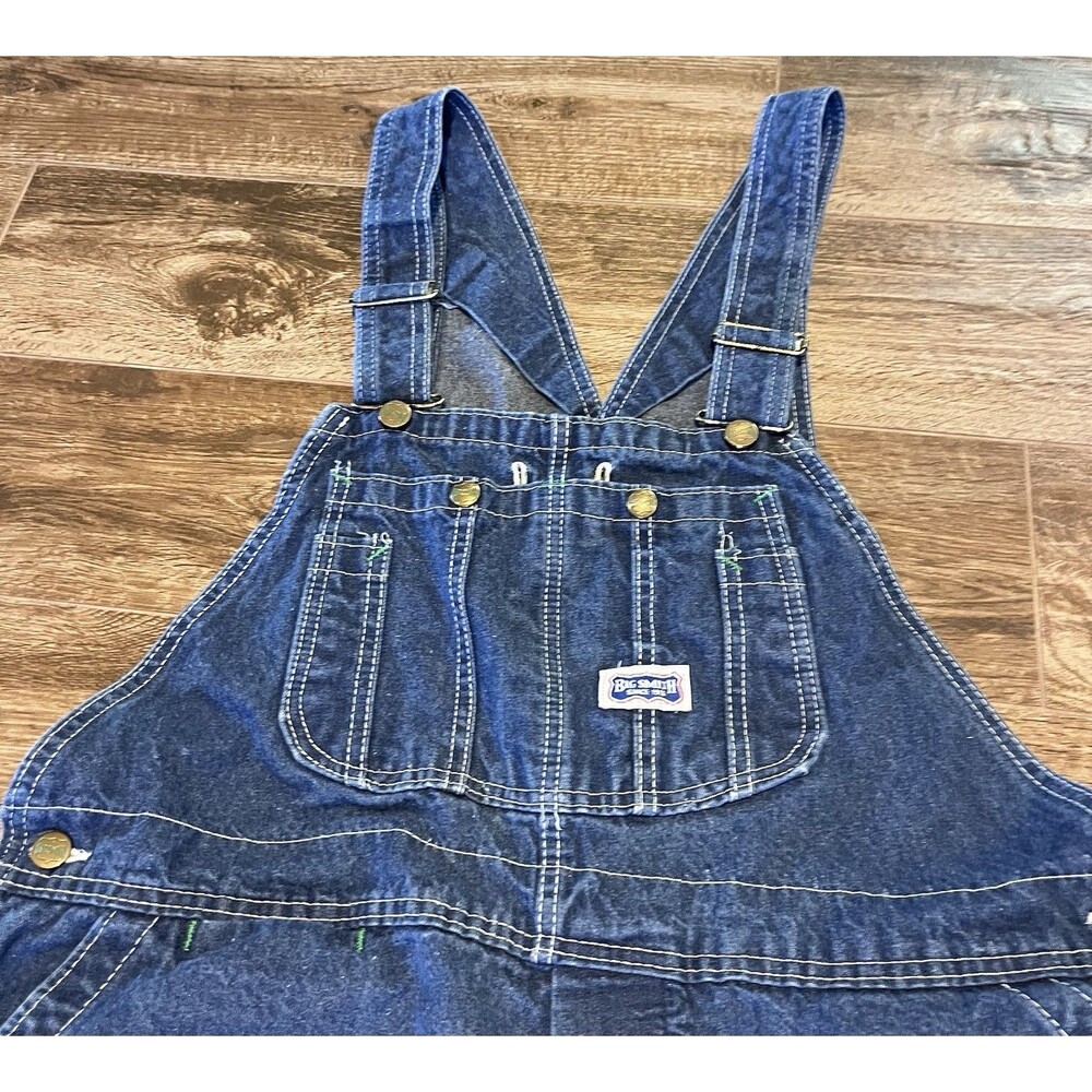 Vintage 90s Big Smith Denim Overalls 38x29.5 Made USA Carpenter Workwear XL - Picture 2 of 14
